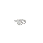 18k White Gold .80ct G VS2 Pear Shape Diamond /.40ct G SI1 Round Diamond Engagement Ring